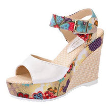 Load image into Gallery viewer, Sexy High Wedge Heel Thick Crust Flower Sandals - SexyBling