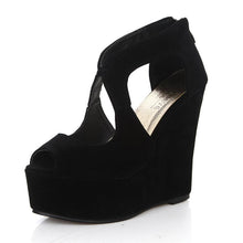 Load image into Gallery viewer, High-Heeled Classic Lacing Open Toe Platform Wedges Shoes - SexyBling