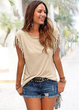 Load image into Gallery viewer, Retro Deep V Tassel T Shirt - SexyBling