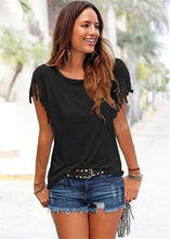 Load image into Gallery viewer, Retro Deep V Tassel T Shirt - SexyBling