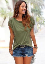 Load image into Gallery viewer, Retro Deep V Tassel T Shirt - SexyBling