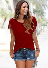 Load image into Gallery viewer, Retro Deep V Tassel T Shirt - SexyBling