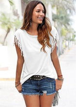Load image into Gallery viewer, Retro Deep V Tassel T Shirt - SexyBling