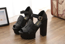 Load image into Gallery viewer, Open Toe Thick High-heeled Bowtie Women's Shoes - SexyBling