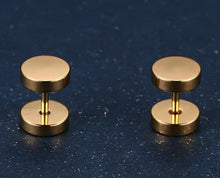 Load image into Gallery viewer, Double Sided Round Bolt Earrings - SexyBling