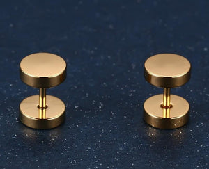 Double Sided Round Bolt Earrings - SexyBling