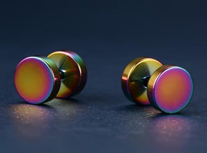 Double Sided Round Bolt Earrings - SexyBling