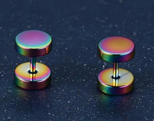 Load image into Gallery viewer, Double Sided Round Bolt Earrings - SexyBling