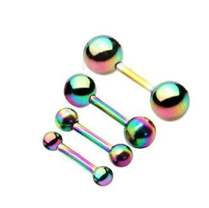 Stainless Steel Ball Barbell Earrings - SexyBling