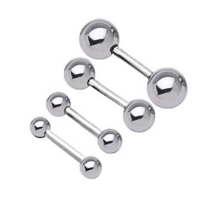 Stainless Steel Ball Barbell Earrings - SexyBling