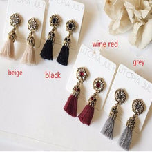 Load image into Gallery viewer, Flower Ancient Tassel Drop Earrings - SexyBling