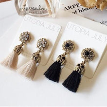 Load image into Gallery viewer, Flower Ancient Tassel Drop Earrings - SexyBling