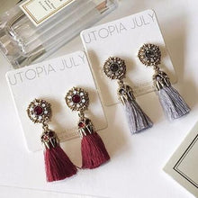 Load image into Gallery viewer, Flower Ancient Tassel Drop Earrings - SexyBling