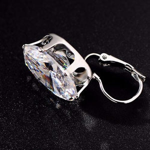 Silver Plated Zircon Hoop Earrings - SexyBling