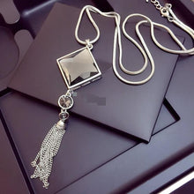 Load image into Gallery viewer, Square Crystal Long-tassel Necklace - SexyBling