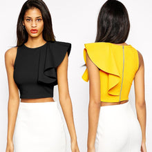 Load image into Gallery viewer, Hot One Shoulder Ruffle Crop Top - SexyBling