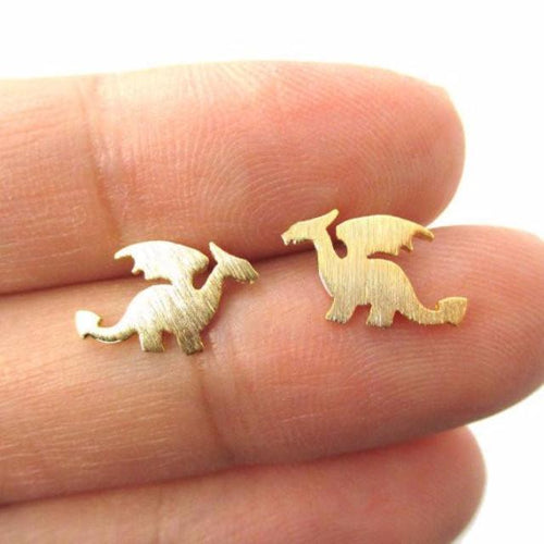 Dragon Silhouette with Wings Earrings - SexyBling