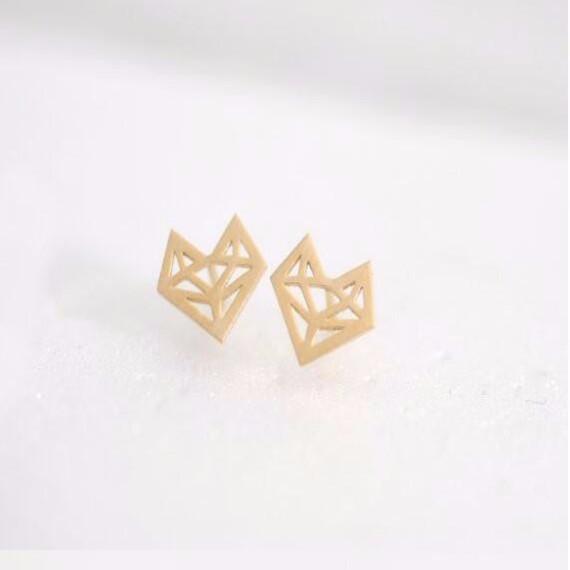 Simple Origami Fox Earrings - SexyBling