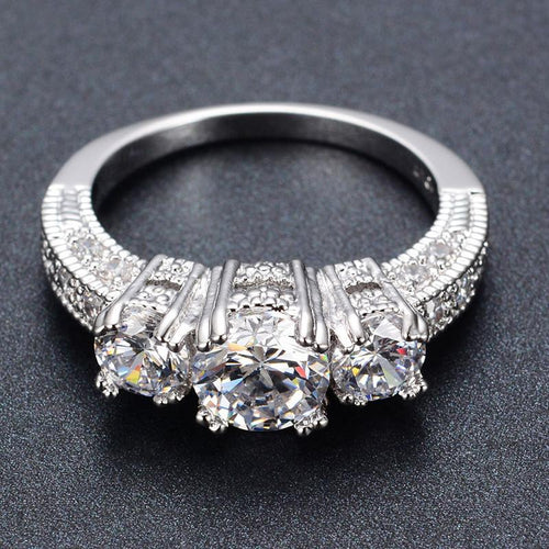 New Silver Crystal Wedding Ring for Women - SexyBling