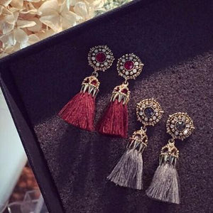 Flower Ancient Tassel Drop Earrings - SexyBling