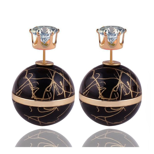 Double Sides Pearl Earrings - SexyBling