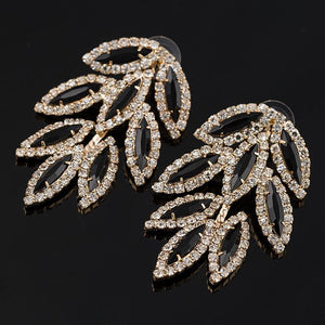 Clear-Cut Leaf Zircon Earrings - SexyBling
