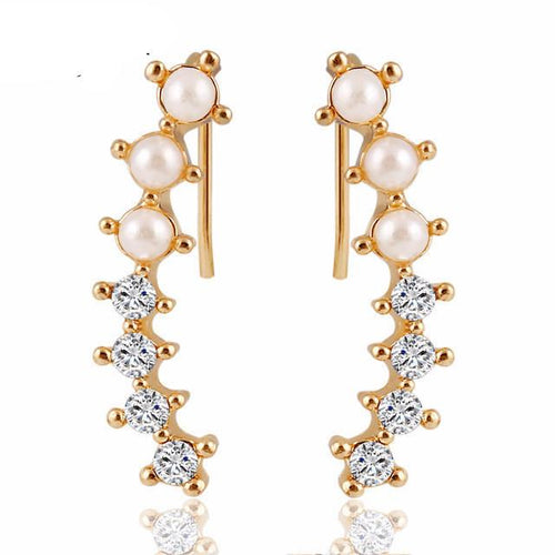 Pearl Crystal 6 Beads Earrings - SexyBling