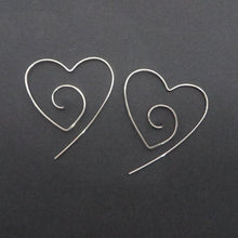 Load image into Gallery viewer, Gold/Silver Plated Large Heart Spiral Earrings - SexyBling