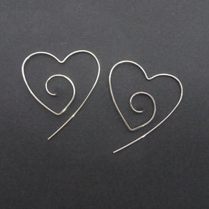Gold/Silver Plated Large Heart Spiral Earrings - SexyBling
